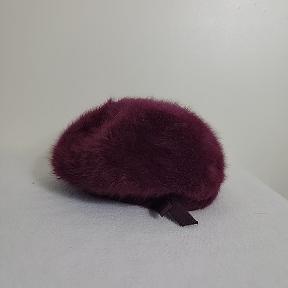 Kangol Purple Fuzzy W/ Bow Cloche Hat - Picture 1 of 5